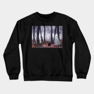 Two Ghosts and a Spooky Kitten Crewneck Sweatshirt